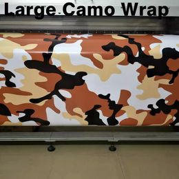 Large Winter Snow Camo VINYL Wrap Full Car Wrapping Camouflage Foil Stickers with air free size 1.52 x 30m/Roll Free Shipping