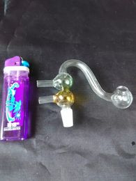 Colour gourd pot glass bongs accessories , Unique Oil Burner Glass Pipes Water Pipes Glass Pipe Oil Rigs Smoking with Dropper