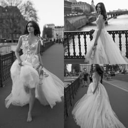 Liz Martinez 2018 Lace Wedding Dresses Sexy Sheer Neck Backless 3D Floral Butterfly Appliqued Plus Size Garden Country Bridal Gowns