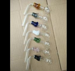 Right angle tube bones bongs accessories Oil Burner Glass Pipes Water Pipes Glass Pipe Oil Rigs Smoking with Dropper Glass Bongs A