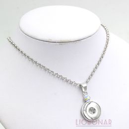 Wholesale AB Crystal Snap Necklace Interchangeable Snap Pendants Necklace Fit 18mm Snap Buttons Jewelry DIY Bijoux Collier