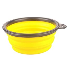 candy Colour dog bowl foldable silicone candy Colour outdoor travel portable puppy doogie food container feeder dish on sale 77