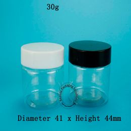 100pcs/lot Wholesale 30g Empty Plastic Cream Jar Women Cosmetic Bottle Small Makeup Refiilable Container White and Black Cap