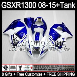 gloss blue 8gifts For SUZUKI Hayabusa GSXR1300 2008 2009 2010 2011 14MY171 GSXR-1300 GSX R1300 GSXR 1300 2012 2013 2014 2015 white Fairing