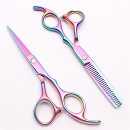 C1005 6'' Customised Brand Multicolor Hairdressing Scissors Factory Price Cutting Scissors Thinning Shears Professional Human Hair Scissors