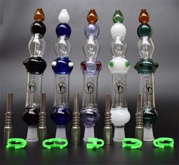 Vert / Blanc / Rose / Bleu / Noir Nectar Collector Mini pipes en verre avec embout en titane titane ongles 14mm ongles pour Inverted verre Bongs