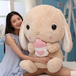 Dorimytrader cuddly soft cartoon bunny plush toy pillow big stuffed anime rabbit doll Christmas gift decoration 3 sizes DY61819