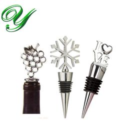 Wine stoppers rubber champagne bottle stopper metal ball novelty Christmas snowflake bar tools supplies love heart wedding favor gifts