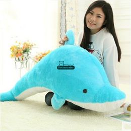 Dorimytrader Pop Lovely Huge 120cm Soft Animal Dolphin Plush Toy Pillow 47inches Big Stuffed Cartoon Sea Animals Doll Kids and Adults Gift