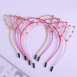 Baby Kinder Stirnband Gold Kaninchen Ohr Strass Stirnbänder für Mädchen Kinder Haarschmuck Sticks Bogen Haarband Weihnachten Stirnband A7812