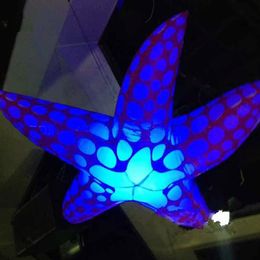 Hanging Event Lighting Inflatable Starfish for Ceiling Decoration with Light