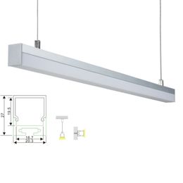 10 X 1M sets/lot cover line led Aluminium profile and Anodized sliver alu led channel for pendant or recessed wall lights