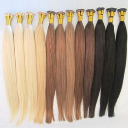 platinum tips UK - 16"-24" #613 I tip Hair Extensions Human platinum blonde tangle-free i tip Pre bonded Keratin Hair extensions 0.5g s 100s pack