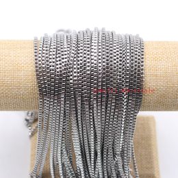 in bulk 5meter /lot wholesale Jewellery Finding Chain silver Stainless Steel 2mm/2.4mm/3mm Box chain marking Women Men