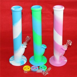 silicone hookah shisha 360mm portable unbreakable bongs Bubble Dab oil rig silicone smoking water pipes bongs free