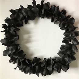 Black Hawaiian Hula Leis Festive Party Garland Necklace Flowers Artificial Silk Flowers Festive Party Suppliers 100pcs lot