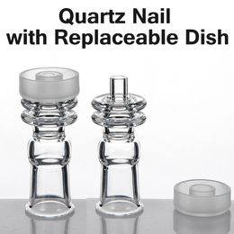 Opaque Quartz Nail Domeless with Full Frosted Quartz Dish/ Bowl/ Carb cap 10mm 14.4mm 18.8mm male female High Educated banger nail