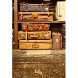 Retro Traveling Suitcases Children Vinyl Backdrops for Studio Indoor Room Kids Vintage Photography Background Old Floor