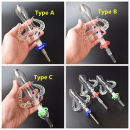 2021 New Version 14mm NC Kit With Titanium Nail Quartz Tip Glass Pipe Smoking Pipe Glass Bongs