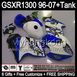 gloss blue 8gift For SUZUKI Hayabusa GSXR1300 96 97 98 99 00 01 13MY109 GSXR 1300 GSX-R1300 GSX R1300 02 03 04 05 06 07 blue black Fairing