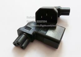 Adapter, Right Angled IEC 320 C14 3Pin Male to C5 Female Power Adapter/2pcs