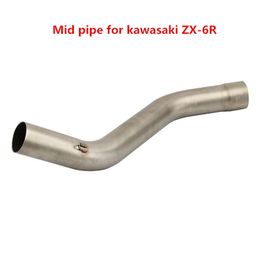 Motorcycle Exhaust Muffler Pipe Middle Pipe Round Muffler DB Killer for Kawasaki ZX6R ZX-6R