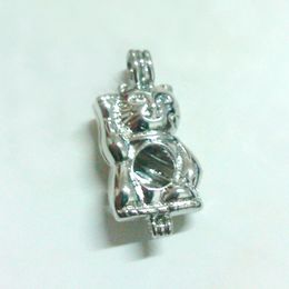 18kgp Lucky Cat Pendant Fittings, Can Open And Hold Pearl /Gem Bead Locket Cage Pendants, DIY Lovely Jewellery Making Accessories
