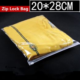 20x28cm Clear Plastic Garment Zip Lock Reusable Dress Packaging Bags Transparent Zipper Clothing Storage Self Seal Hermetic Package Pouch