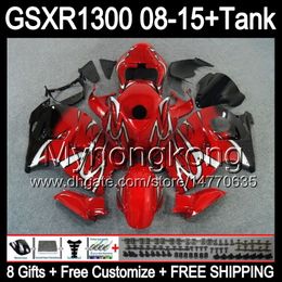 gloss red 8gifts For SUZUKI Hayabusa GSXR1300 08 15 GSXR-1300 14MY56 GSXR 1300 GSX R1300 08 09 10 11 12 13 14 15 TOP red black Fairing Kit