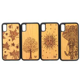 2021 Top-selling Wooden TPU Custom Design Carved Phone Cases Shockproof For iPhone 6 7 8 Plus 11 12 Pro Max