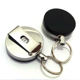 Pull the rope pulled 4 cm half metal buckle keychains easy to pull anti-theft telescopic Keychain