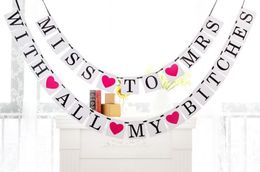 2-in-1 MISS TO MRS Bachelorette Decor Banner Party Decoration