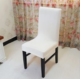 New Arrival White Dining Chair Covers Spandex Strech Dining Room Chair Protector Slipcover Decor Free Shipping