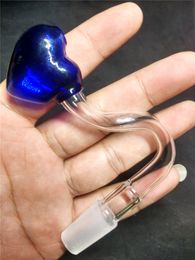 Heart-shaped Glass Smoking Pipe water pipes glass oil burner curved hand Pipe male female 14mm 18mm tobacco pipe oil rigs