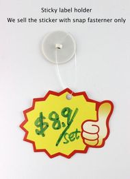 100sets Plastic POP Price Sign Paper Poster Holder Stickers By Both Disc Dia. 3cm And Snap Fastern Wire Display In Retail Store