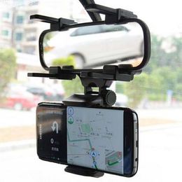 -Para Iphone 7 Car Holder Mount Car Universal Espelho Retrovisor GPS titular celular titular stand Cradle Auto Truck Espelho Com pacote de varejo