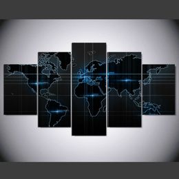 canvas wall art maps nz new modern abstract art world map canvas painting 5 panel