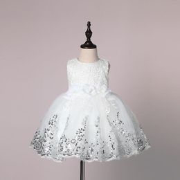 Fashion Formal Neugeborenen Hochzeit Kleid Baby Mädchen Bogen Muster Für Kleinkind 1 Jahre Geburtstag Party Taufe Kleid Kleidung