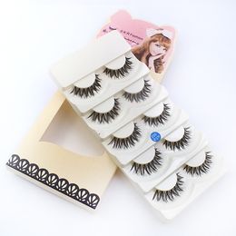 make up retail NZ - Soft Long Makeup Cross Thick False Eyelashes Package 5 Pairs Beauty Tools Natural 3D Handmade Lashes with Retail Box