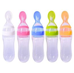 Baby Bottles# Toddler Silica Gel Feeding Bottle Spoon Food Supplement Rice Cereal Bottle Baby Infant N