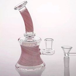 Pink UV Shishs Glass Bongs konzentrierte Dabbers Bubbler mit Inline -Perklator handgefertigt Recyclingöl Rigs Raucher Bong Wasserrohre