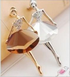 Accessories bling gem brooch ballet girl fashion elegant Popular Crystal Rhinestone Pin Body Jewellery gift for girl