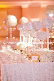 glass bead crystal Artificial flower arrangement stand wedding table centerpieces