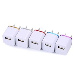 Colourful Home Plug USB Charger For Samsung Note 5 USA Version iphone 7 6 5 Universl Wall charger Travel Adapter 200pcs/lot