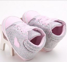 Lovely Baby Sneakers Newborn Baby Crib Shoes Girls Toddler Laces Soft Sole Shoes G294