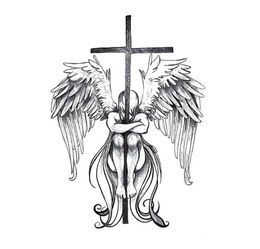 Temporary Big Tattoo 3d Cool Angel Wings Back Tattoo Sticker Waterproof Large Fake Tattoo Stickers For Men