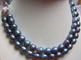 Details about real beautiful tahitian 11-13mm natural black baroque pearl necklace