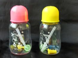 Gancio per bottiglia Bottiglia d'acqua Bong in vetro Accessori Plastica, Bruciatore a nafta unico Tubi in vetro Tubi d'acqua Pipa in vetro Rigs Oil Fumo con Droppe