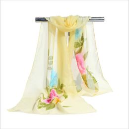 Factory Wholesale New Style Women Floral Scarf Chinese Ink Paiting Pattern Scarves Sarongs Beach Fashion Scarf Mix Colours 160*50cm DHL free