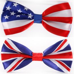 Bowtie American Flag necktie bow tie UK Union Jack British flag bowtie 6*12cm bowknot for Christmas gift neck tie free shipping